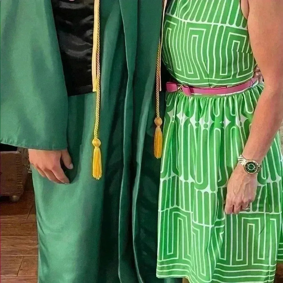 Trina Turk Green Garden Maze Dress Womens Size 8 Sleeveless - Picture 14 of 14